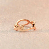 Golden Hoop Ring Titanium Rose Jewelry