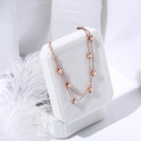 Double Layers Star Bracelet Rose Titanium Steel