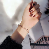 Double Layers Star Bracelet Rose Titanium Steel