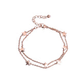 Double Layers Star Bracelet Rose Titanium Steel