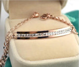 Zircon Crystal Bracelet Titanium Steel Rose Woman Jewelry