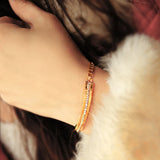 Zircon Crystal Bracelet Titanium Steel Rose Woman Jewelry