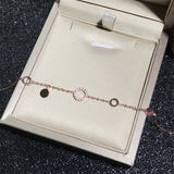 Zircon Stone Circle Bracelet Woman Gift Rose Titainum Steel Jewelry