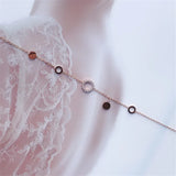 Zircon Stone Circle Bracelet Woman Gift Rose Titainum Steel Jewelry