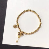Rose Titanium Steel Calabash Stretch Bracelet Gift