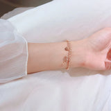 Rose Titanium Steel Calabash Stretch Bracelet Gift