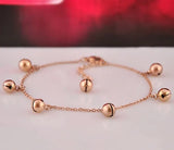 Rose Little Bells Anklet Titanium Steel Fine Jewelry