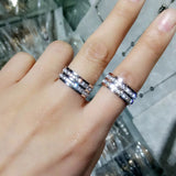 Rose Zirconia CZ Rings 316L Stainless Steel Jewelry