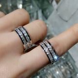 Rose Zirconia CZ Rings 316L Stainless Steel Jewelry