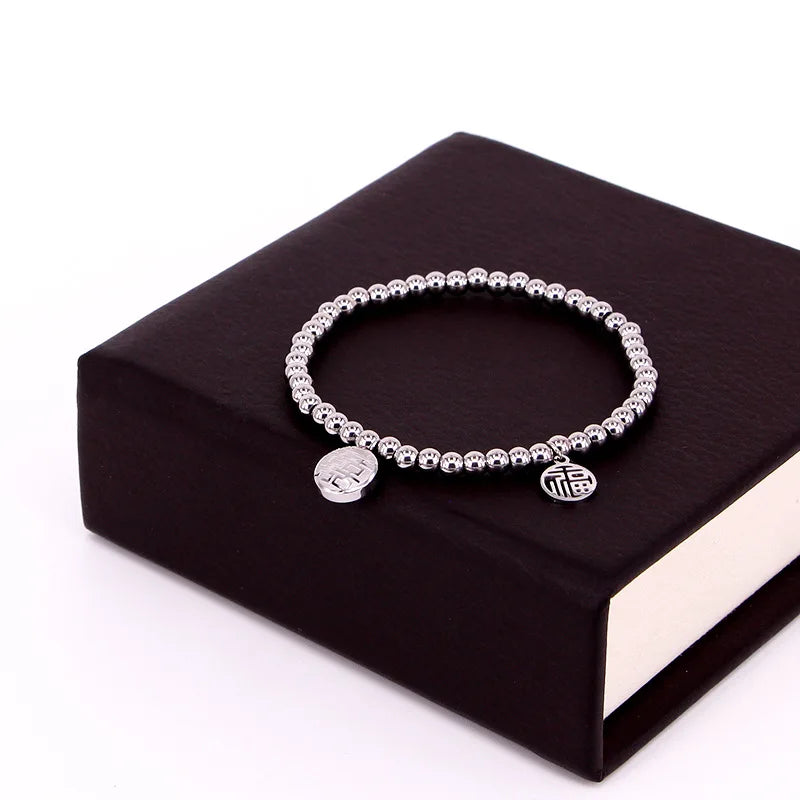 Rose Fortune Chinese Word Elastic Bracelet Birthday Gift