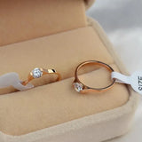Rose Silver Zirconia CZ Ring 316L Stainless Steel Never Fade