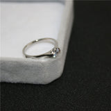 Rose Silver Zirconia CZ Ring 316L Stainless Steel Never Fade