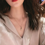 Mobile Rabbit Pendant Necklace Yellow Titanium Steel Jewelry Gift