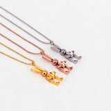 Mobile Rabbit Pendant Necklace Yellow Titanium Steel Jewelry Gift