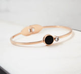 Woman Personality Zircon Inlay Bangles Rose 316 L Stainless Steel