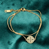 Yellow Double Chain Fortunate Character Bracelet