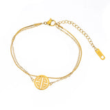 Yellow Double Chain Fortunate Character Bracelet