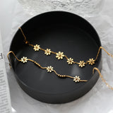 Yellow Sunflower Daisy Anklet Woman Gift 316 Titanium Steel Jewelry