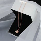 Yellow Frosting Snowflake Pendant Necklace Titanium Steel Jewelry