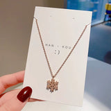 Yellow Frosting Snowflake Pendant Necklace Titanium Steel Jewelry