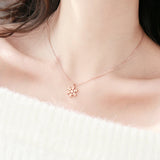 Yellow Frosting Snowflake Pendant Necklace Titanium Steel Jewelry
