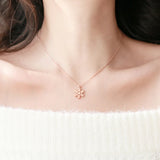 Yellow Frosting Snowflake Pendant Necklace Titanium Steel Jewelry