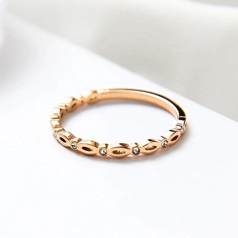 Zircon Inlay Crystal Tail Rings Lady's Wedding Ring