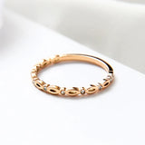 Zircon Inlay Crystal Tail Rings Lady's Wedding Ring