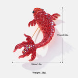 Red Koi Rhinestone Brooch Alloy Drop Glaze Brooch for Women Jewelry Accessories