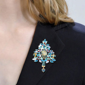 Retro Pearl Double Maple Leaf Brooch Pin Jewelry YT978