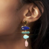 Irregular Pearl Drop Earrings Long Dangle Jewelry YT654
