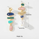 Irregular Pearl Drop Earrings Long Dangle Jewelry YT654