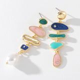 Irregular Pearl Drop Earrings Long Dangle Jewelry YT654