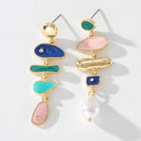 Irregular Pearl Drop Earrings Long Dangle Jewelry YT654