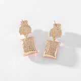 Pink Rhinestone Pearl Drop Earrings Geometric Earring for Women YT1443