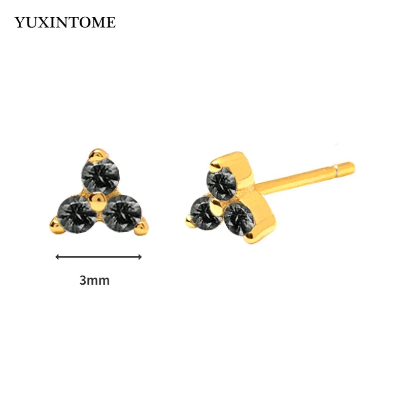 925 Sterling Silver Zircon Earrings Geometric Pendant Wedding Jewelry