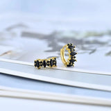 925 Sterling Silver Zircon Earrings Geometric Pendant Wedding Jewelry