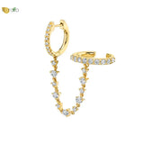 925 Sterling Silver Colorful Zircon Tassel Hoop Earrings for Women