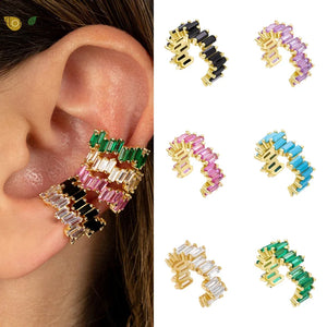 Crystal Zircon Earcuff Clip Earrings Non Pierced Women