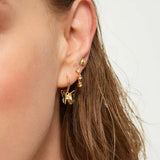 925 Silver Insect Pendant Hoop Earrings