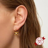925 Silver Insect Pendant Hoop Earrings