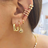 925 Silver Insect Pendant Hoop Earrings