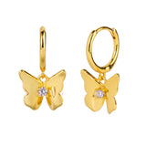925 Silver Insect Pendant Hoop Earrings
