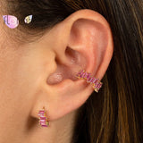 925 Silver Ear Cuff Colorful Zircon CZ Earring