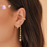 925 Silver Ear Cuff Colorful Zircon CZ Earring