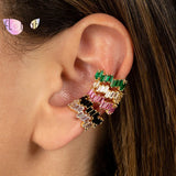 925 Silver Ear Cuff Colorful Zircon CZ Earring