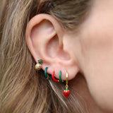 925 Silver Coconut Tree Huggie Earrings with Zircon Crystal