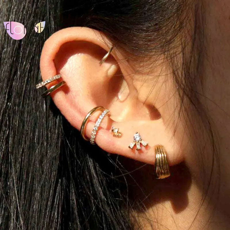 925 Silver Stud Earrings Colorful Female Jewelry