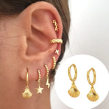 Sterling Silver Shell Drop Earrings for Women Party Fine Jewelry