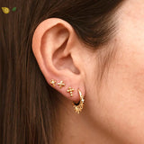 925 Silver Hoop Earrings Cross/Star/Moon Tassel Drop Earings